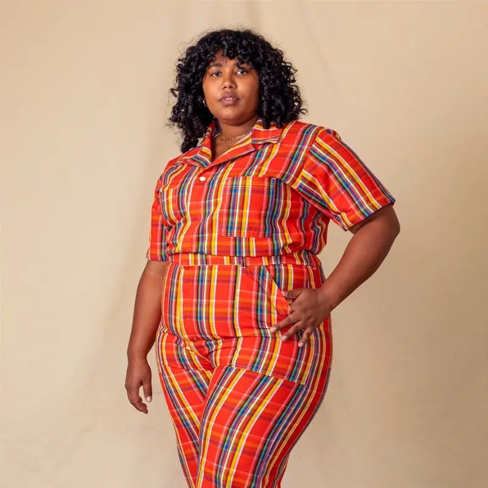 Big bud press red plaid jumpsuit 2X. washed once, tried on twice, never outside.